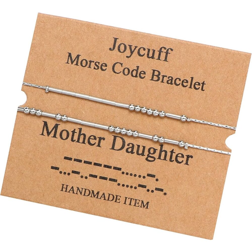 Inspirational Morse Code Bracelets For Women Silv… - image 1